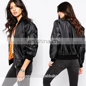 New Fashion Shiny Ribbed Bomber Jacket for Women in Life thumbnail-1