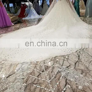 LS00218 White Arab Long Sleeve Muslim Sexy See Through Corset Saree Designs Wedding Dress thumbnail-4
