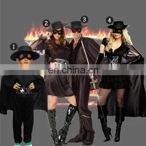 In Stock Halloween Adult and Kids Zorro Costume thumbnail-1
