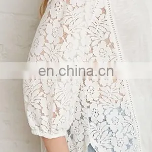 Casual Girls O-Neck Long Sleeve Lace T-Shirts thumbnail-4