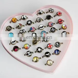 36 Pairs/box Gorgeous European Style Time Gem Opening Ring Retro Cute Ring thumbnail-2