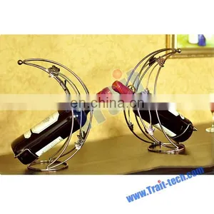 New Arrived Boat Shape Copper Wine Holder Bottle Red Wine Rack Stand Display thumbnail-1