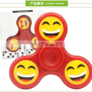 Emoji Hand Spinner Emoji Fidget Spinner EDC Finger Tips Luminous Glow in Dark Handspinner Tri Spinner Luminous Smiling Face Gyro thumbnail-6
