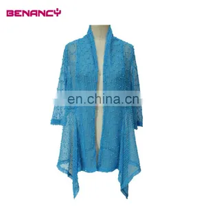 Mesh Sequins Bolero Cardigan Mature Women Beach Wear thumbnail-1