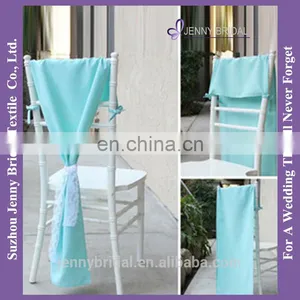 C393A Wide Lace Satin Ribbon Tie Back Romantic Turquoise Satin Chair Sash thumbnail-1