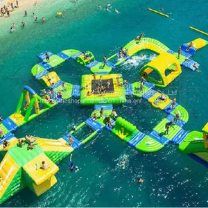Custom 0.9MM PVC Material Open Sea Water Sports Park,Inflatable Water Obstacle Park For Sale thumbnail-1