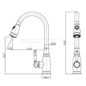 New Style Pull Out Kitchen Faucet Modern Shower And Subble Water Ways Kitchen Tap thumbnail-3
