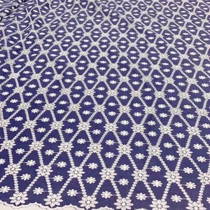 High Quality African Dry Polished Cotton Lace Fabric Material thumbnail-2