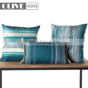 Fashion Chenille Fabric Gold Stamping Ombre Photo Printed Cushion Pillow thumbnail-5