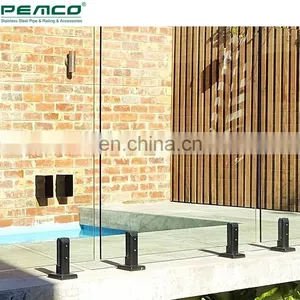 New Design Ss Glass Fencing Railing Exterior Tempered Swimming Pool Black Glass Spigot Railing thumbnail-3
