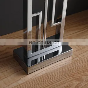 Western Elegant Design Rectangle Iron Material Cheap Bedside Study Table Lamp for Home Decor thumbnail-6