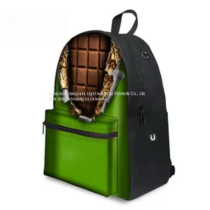 New Chocolate Series High Quality Canvas Schoolbags Students Backpack OEM Customized Logo thumbnail-4