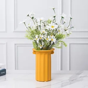 Roman Innovative Nordic Orange Red Ceramic Vase Floral Organ Style Design , Art Decoration Wholesale thumbnail-2