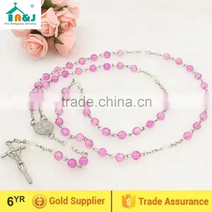 Hot Sale Catholic Plastic Rosary Bead Necklace thumbnail-1