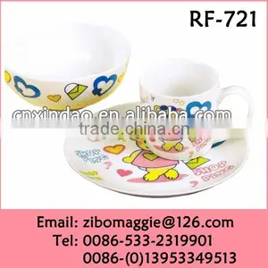 3pcs White Promotion English Style Porcelain Dinnerware Set Made In Zibo thumbnail-1
