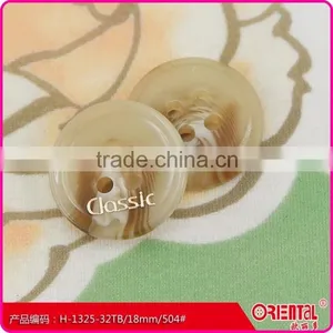 2 Holes Brown Plastic Resin Button With Custom Made Logo thumbnail-5