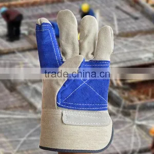 Cow Split Leather Rigger Gloves With Reinforcement the Palm thumbnail-1