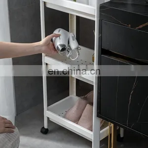 Kitchen Truck Trolley Rack With Caster Convenient Transfer of Movement Detachable Plastic Storage Cart 4 Tiers thumbnail-4