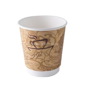 Custom Printed 8 oz Insulated Double-Walled Paper Hot Cup With Lid thumbnail-1