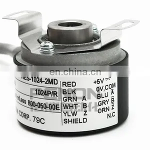 Mini Half Empty Shaft Incremental Rotary Encoder HES Series HES-25-2MD 8mm Hole Diameter 25 Pulse Output thumbnail-2