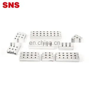 SNS Manifold Series Air Pneumatic Aluminum Alloy Solenoid Valve Base Manifold Block thumbnail-1