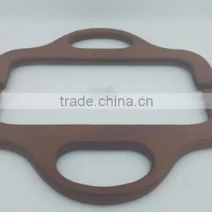 Best Sale Brown Color 30*16cm Tranditional Wooden Handle Frame for Ladies Handbags China Manufacturer thumbnail-3