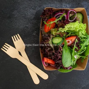 Biodegradable Cutlery Natural Wood /Birch Wooden Disposable Cutlery Set Spoon Fork Knife(1000/Case) thumbnail-2