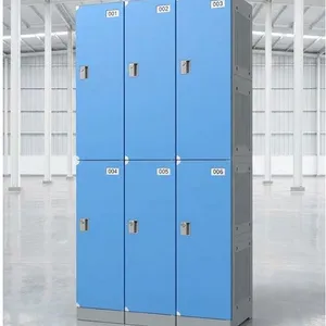 Staff Lockers PC-SL6543 | Waterproof ABS Plastic Storage Cabinet With Internal Storage Basket and Adjustable Shelves H1940mm for Office Break Room thumbnail-1