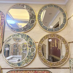Hualun Guanse Factory Custom Large Wood Frame Mirror Luxury Decorative Mirror for Middle East Hotel Project Bulk Order thumbnail-2