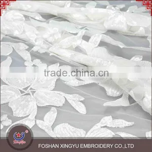 Sale High Quality Factory Latest Embroidery Designs Wholesale Sequin 100% Polyester Mesh Fabric thumbnail-1