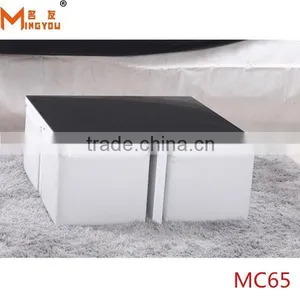 Glass Top Coffee Table With Stools thumbnail-1
