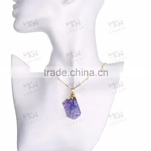 Fashion Purple Elegant Stone Necklace Pendant thumbnail-3