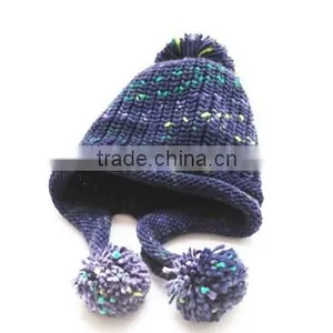 Wholesale Custom Pom Pom Knit Crochet Hat Beanie Hats thumbnail-2