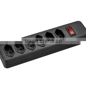 Black 6way Brazil Inmetro Power Trip Surge Protector With Fuse and Switch thumbnail-1
