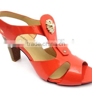 New High Heel Slingback Lady Elegant Office Sandals With Golden Button thumbnail-2