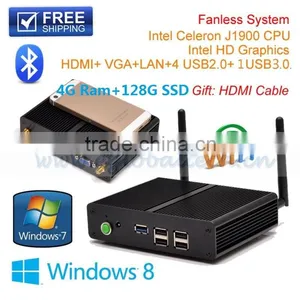 Cheap4G Ram 128G SSD Compact Desktop Ultra PC Fanless Computer Intel Celeron Dual Core N2810 2.0Ghz Support Windows Android XBMC thumbnail-1