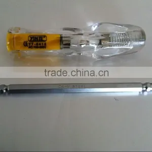 China Manufacture Hot Sell AC100-500V Acrylic Crystal Handle and 6150 CR-- V Tool Rod Screwdriver Type Voltage Tester thumbnail-4