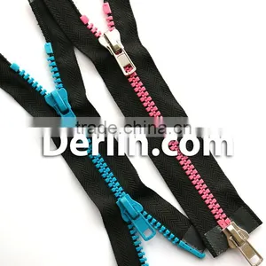 Pink Blue Right Insert Resin Vislon Delrin Open End Two Way Plastic Zipper thumbnail-1