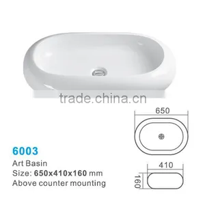 Hanging Ceramic Sink Above Counter Art Basin for Bathroom thumbnail-2