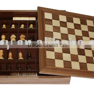 Eco-friendly Wooden Chess Box With Chessmen thumbnail-1