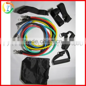 Wholesale 11 Piece Resistance Band Set With Exercise Tubes Quality Choice thumbnail-4