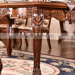 Indoor Furniture Europe Style Dining Set Wooden Dining Table Set thumbnail-5