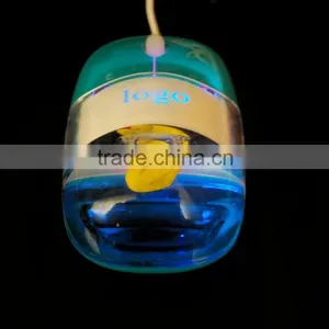 New Computer USB Wired Gift Liquid Aqua Mouse With Light-up Logo thumbnail-3
