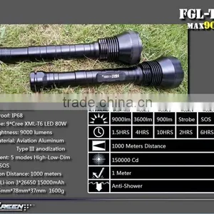 Flexgreen 80w 8000lm High Bright XML T6 9 Led Flashlight thumbnail-2