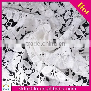 2014 Hottest Embroidery Fabric #SL0011 Floret Mesh Bottom 3d Flower Fabric thumbnail-1