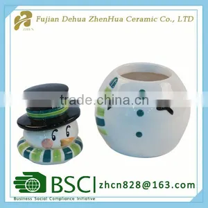 Ceramic Christmas Snowman Small Sugar Pot thumbnail-2