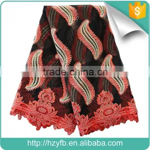 New Arrival French Lace Fabric 2016 for Wedding / Mesh Lace Fabric With Stones / African French Lace for Evening Dress thumbnail-4