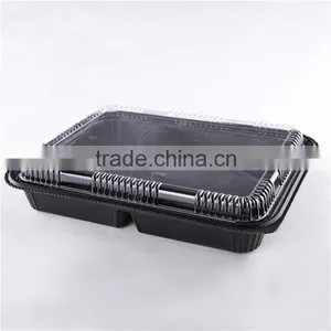 KW3-1102 Food-grade and Rectangular Disposable Clear Plastic Divided Food Serving Tray (264*204*46mm), OEM Orders Are Welcome thumbnail-3