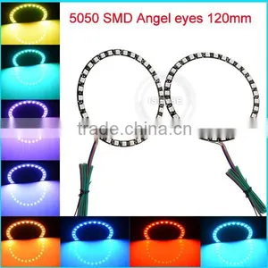20 Colors Changing 120mm Epistar Chips DC12V 5050 Smd Black PCB Full Circle Angel Eyes Auto Parts for Toyota Corolla thumbnail-2