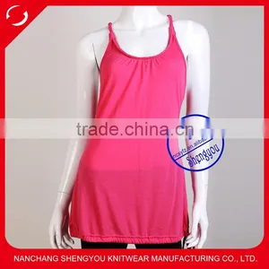 High Quality Wholesale Combed Cotton & Rayon Ladies Tank Top thumbnail-1